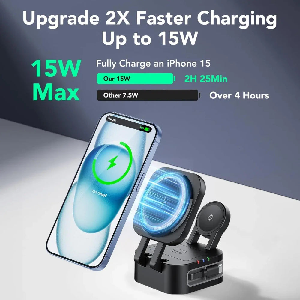 Compact Magnetic Foldable Wireless Charging Station